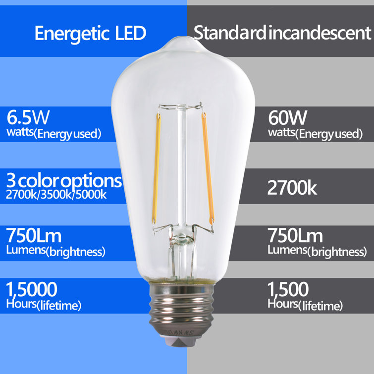 Energetic Lighting Equivalent ST18 E26 Medium Standard Dimmable